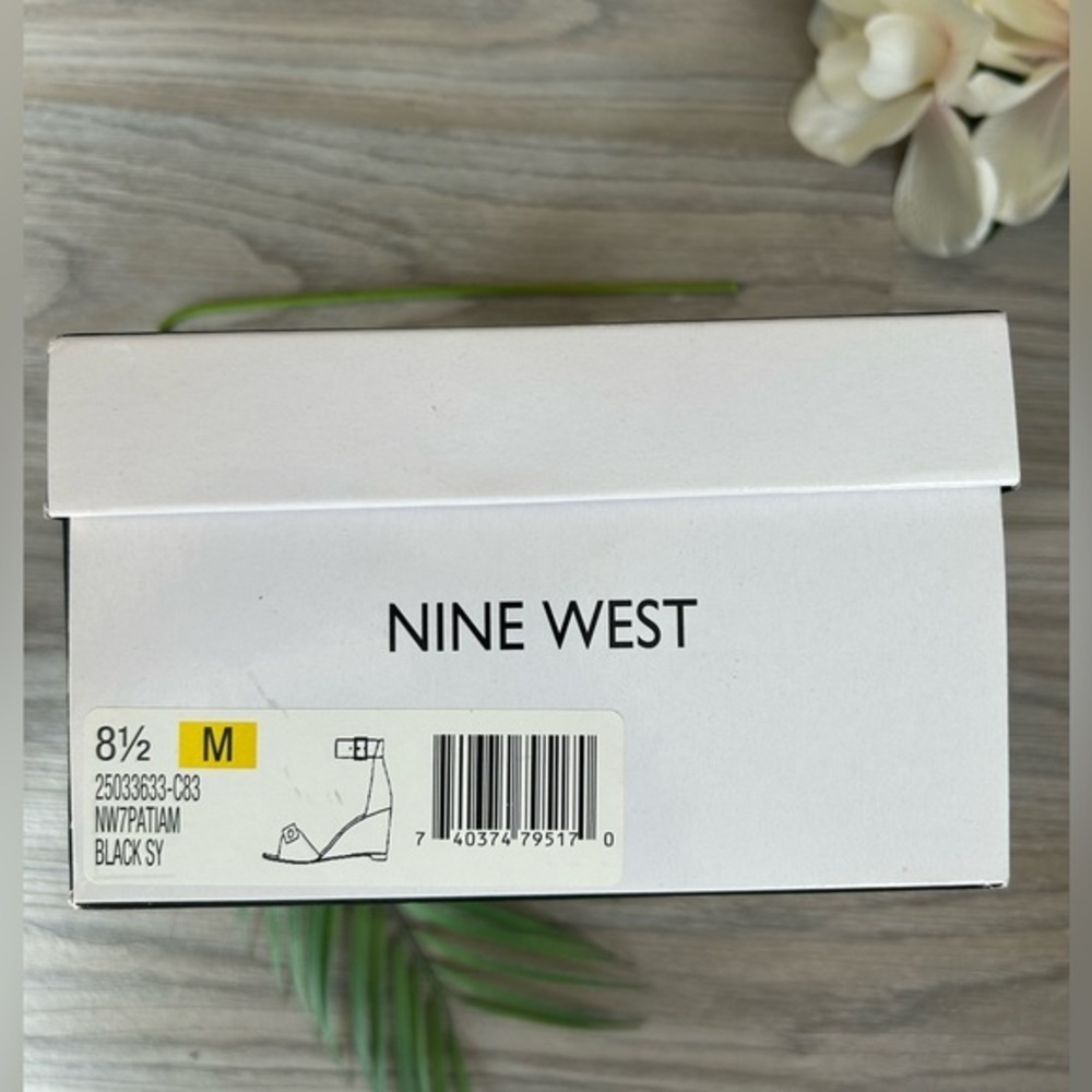 ✨NEW Nine West Black Women's Ankle Strap drop wedge Sandals 8.5 - Picture 8 of 10